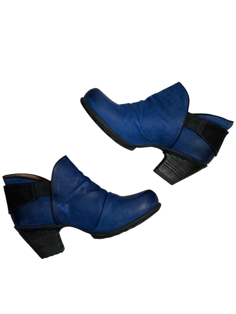 John Fluevog Hopeful Holly Blue Leather Ankle Bootie Boot Size 10 RARE - Picture 2 of 9
